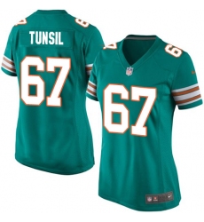 Women's Nike Miami Dolphins #67 Laremy Tunsil Game Aqua Green Alternate NFL Jersey