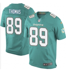 Men's Nike Miami Dolphins #89 Julius Thomas Elite Aqua Green Team Color NFL Jersey