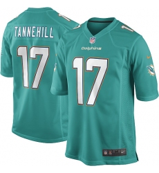 Men's Nike Miami Dolphins #17 Ryan Tannehill Game Aqua Green Team Color NFL Jersey