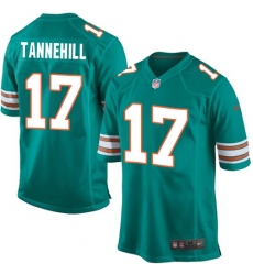 Youth Nike Miami Dolphins #17 Ryan Tannehill Game Aqua Green Alternate NFL Jersey