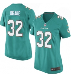 Women's Nike Miami Dolphins #32 Kenyan Drake Game Aqua Green Team Color NFL Jersey