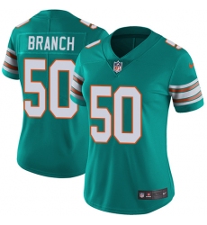 Women's Nike Miami Dolphins #50 Andre Branch Aqua Green Alternate Vapor Untouchable Limited Player NFL Jersey