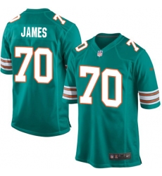 Men's Nike Miami Dolphins #70 Ja'Wuan James Game Aqua Green Alternate NFL Jersey