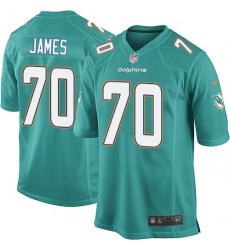 Men's Nike Miami Dolphins #70 Ja'Wuan James Game Aqua Green Team Color NFL Jersey