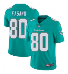 Youth Nike Miami Dolphins #80 Anthony Fasano Aqua Green Team Color Vapor Untouchable Limited Player NFL Jersey