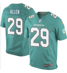 Men's Nike Miami Dolphins #29 Nate Allen Elite Aqua Green Team Color NFL Jersey