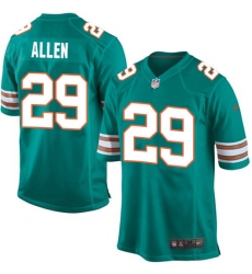 Men's Nike Miami Dolphins #29 Nate Allen Game Aqua Green Alternate NFL Jersey