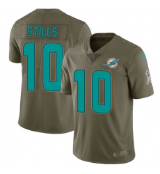 Men's Nike Miami Dolphins #10 Kenny Stills Limited Olive 2017 Salute to Service NFL Jersey