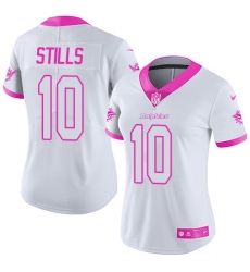 Women's Nike Miami Dolphins #10 Kenny Stills Limited White/Pink Rush Fashion NFL Jersey