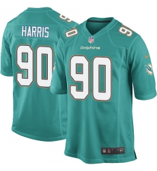 Men's Nike Miami Dolphins #90 Charles Harris Game Aqua Green Team Color NFL Jersey