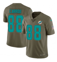 Youth Nike Miami Dolphins #88 Leonte Carroo Limited Olive 2017 Salute to Service NFL Jersey