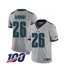 Youth Philadelphia Eagles #48 Wes Hopkins Limited Silver Inverted Legend 100th Season Football Jersey