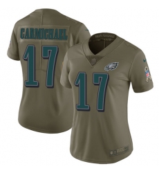 Women's Nike Philadelphia Eagles #17 Harold Carmichael Limited Olive 2017 Salute to Service NFL Jersey