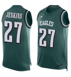Men's Nike Philadelphia Eagles #27 Malcolm Jenkins Limited Midnight Green Player Name & Number Tank Top NFL Jersey