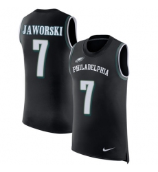 Men's Nike Philadelphia Eagles #7 Ron Jaworski Limited Black Rush Player Name & Number Tank Top NFL Jersey