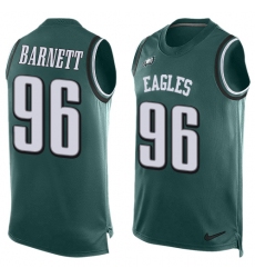 Men's Nike Philadelphia Eagles #96 Derek Barnett Limited Midnight Green Player Name & Number Tank Top NFL Jersey