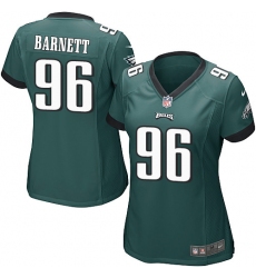 Women's Nike Philadelphia Eagles #96 Derek Barnett Game Midnight Green Team Color NFL Jersey