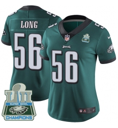 Women's Nike Philadelphia Eagles #56 Chris Long Midnight Green Team Color Vapor Untouchable Limited Player Super Bowl LII Champions NFL Jersey