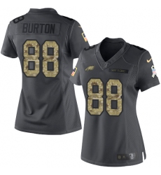 Women's Nike Philadelphia Eagles #88 Trey Burton Limited Black 2016 Salute to Service NFL Jersey