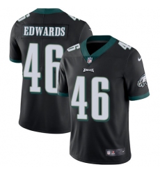Men's Nike Philadelphia Eagles #46 Herman Edwards Black Alternate Vapor Untouchable Limited Player NFL Jersey