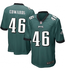 Men's Nike Philadelphia Eagles #46 Herman Edwards Game Midnight Green Team Color NFL Jersey