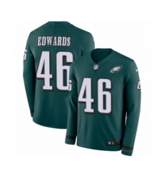 Youth Nike Philadelphia Eagles #46 Herman Edwards Limited Green Therma Long Sleeve NFL Jersey