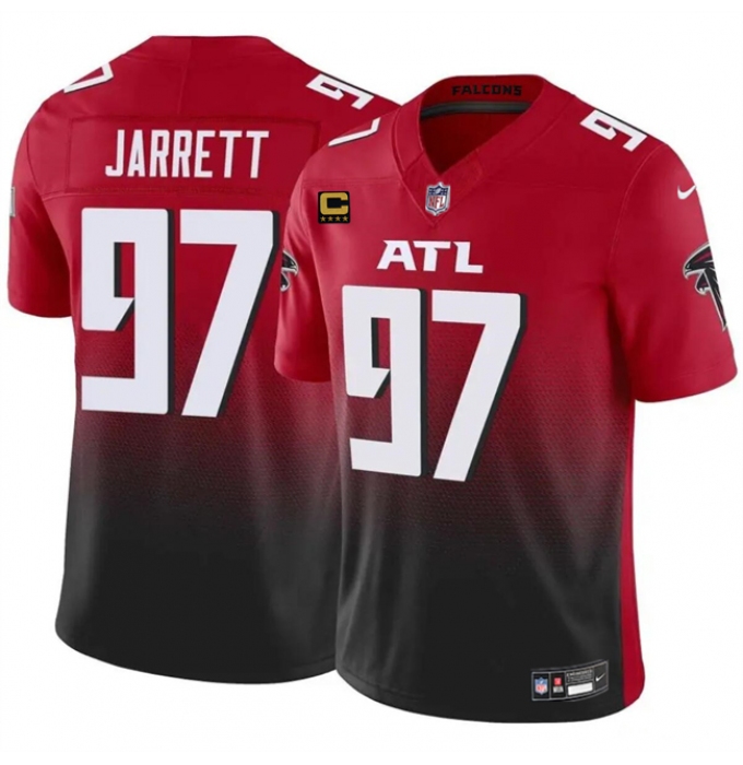 Men's Atlanta Falcons #97 Grady Jarrett Red Black 2024 F.U.S.E With 4-Star C Vapor Untouchable Limited Stitched Football Jersey