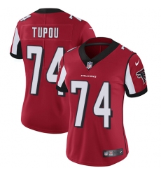Women's Nike Atlanta Falcons #74 Tani Tupou Red Team Color Vapor Untouchable Limited Player NFL Jersey