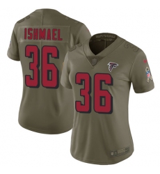 Women's Nike Atlanta Falcons #36 Kemal Ishmael Limited Olive 2017 Salute to Service NFL Jersey