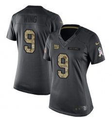Women's Nike New York Giants #9 Brad Wing Limited Black 2016 Salute to Service NFL Jersey