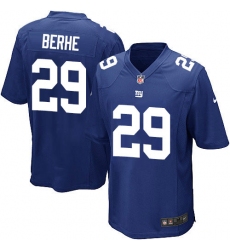 Men's Nike New York Giants #29 Nat Berhe Game Royal Blue Team Color NFL Jersey