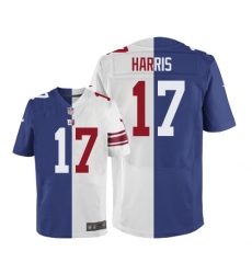 Men's Nike New York Giants #17 Dwayne Harris Elite Blue/White Split Fashion NFL Jersey