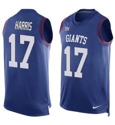 Men's Nike New York Giants #17 Dwayne Harris Limited Royal Blue Player Name & Number Tank Top NFL Jersey