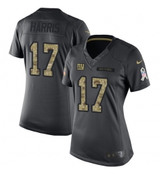 Women's Nike New York Giants #17 Dwayne Harris Limited Black 2016 Salute to Service NFL Jersey