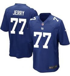 Men's Nike New York Giants #77 John Jerry Game Royal Blue Team Color NFL Jersey