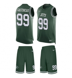 Men's Nike New York Jets #99 Mark Gastineau Limited Green Tank Top Suit NFL Jersey