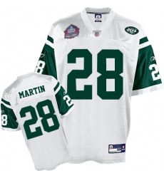 Reebok New York Jets #28 Curtis Martin White Hall of Fame 2012 Replica Throwback NFL Jersey