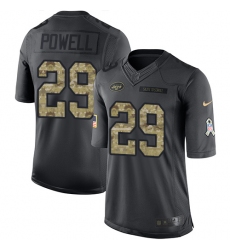 Men's Nike New York Jets #29 Bilal Powell Limited Black 2016 Salute to Service NFL Jersey