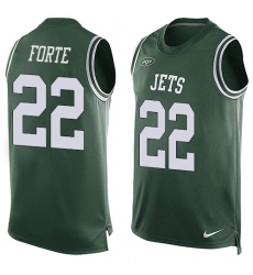 Men's Nike New York Jets #22 Matt Forte Limited Green Player Name & Number Tank Top NFL Jersey