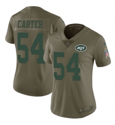 Women's Nike New York Jets #54 Bruce Carter Limited Olive 2017 Salute to Service NFL Jersey