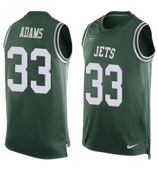 Men's Nike New York Jets #33 Jamal Adams Limited Green Player Name & Number Tank Top NFL Jersey