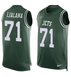 Men's Nike New York Jets #71 Ben Ijalana Limited Green Player Name & Number Tank Top NFL Jersey