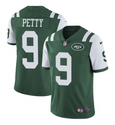 Youth Nike New York Jets #9 Bryce Petty Green Team Color Vapor Untouchable Limited Player NFL Jersey