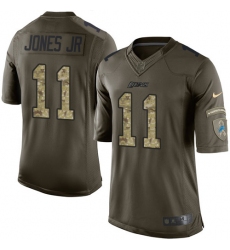 Men's Nike Detroit Lions #11 Marvin Jones Jr Elite Green Salute to Service NFL Jersey
