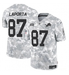 Men's Detroit Lions #87 Sam LaPorta 2024 F.U.S.E Arctic Camo Salute To Service Limited Stitched Football Jersey