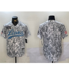 Men's Detroit Lions Blank 2024 Arctic Camo Salute To Service Stitched Baseball Jersey