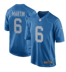 Men's Nike Detroit Lions #6 Sam Martin Game Blue Alternate NFL Jersey