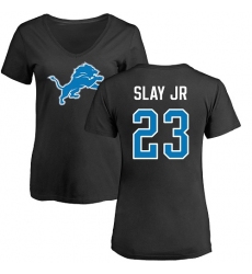 NFL Women's Nike Detroit Lions #23 Darius Slay Jr Black Name & Number Logo T-Shirt