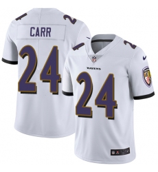 Men's Nike Baltimore Ravens #24 Brandon Carr White Vapor Untouchable Limited Player NFL Jersey