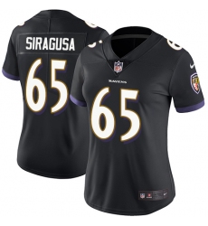 Women's Nike Baltimore Ravens #60 Nico Siragusa Black Alternate Vapor Untouchable Limited Player NFL Jersey